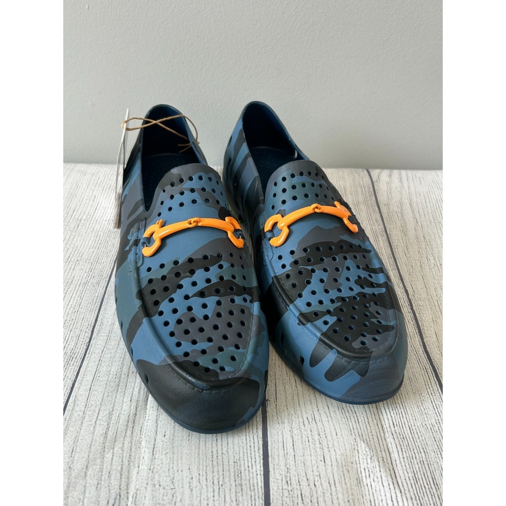 NWT Floafers Loafers Chairman Bit Men 8 Blue Rubber Camo Slip On Streetwear